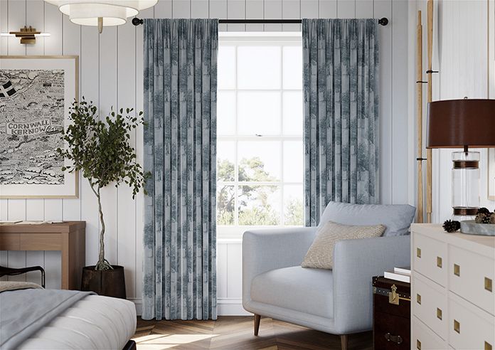 Vintage Tree Velvet, Monochrome - Made to Measure Curtains - Image 3